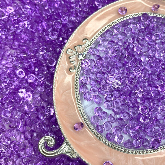 【S01 】Purple Transparent Tip Bottom Drill - Women's Nails Charms Fashion Nail Accessory