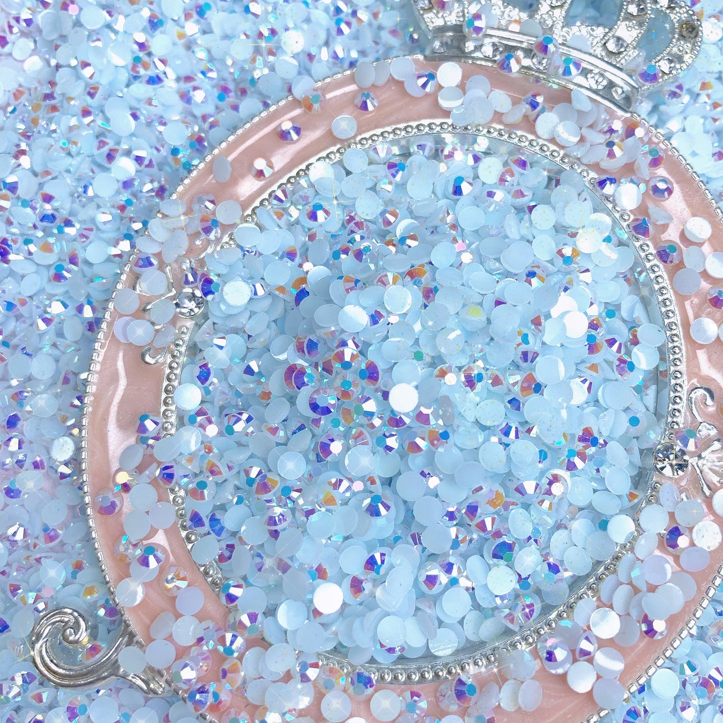 【S02 】Blue  Flat Bottom Drill - Women's Nails Charms Fashion Nail Accessory